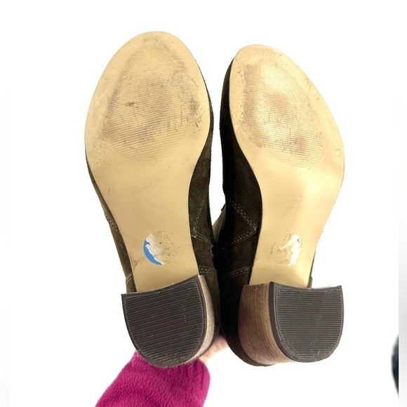 Steve Madden Size 7.5 Harrlee Boots Suede Leather Ankle Booties Green Western - Picture 10 of 11